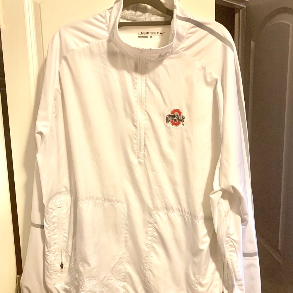 Men’s Ohio State Nike Golf Windbreaker- White